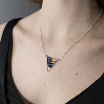 Small Silver Geometric Triangle Necklace, 5 of 8