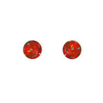 Mini Round Stud Earrings In Festive Disco, 3 of 4