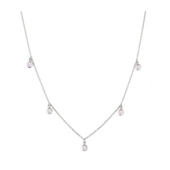 Sterling Silver Gemstone Drop Charm Necklace, 2 of 3