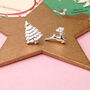 Sterling Silver Christmas Tree And Reindeer Earrings, thumbnail 7 of 9