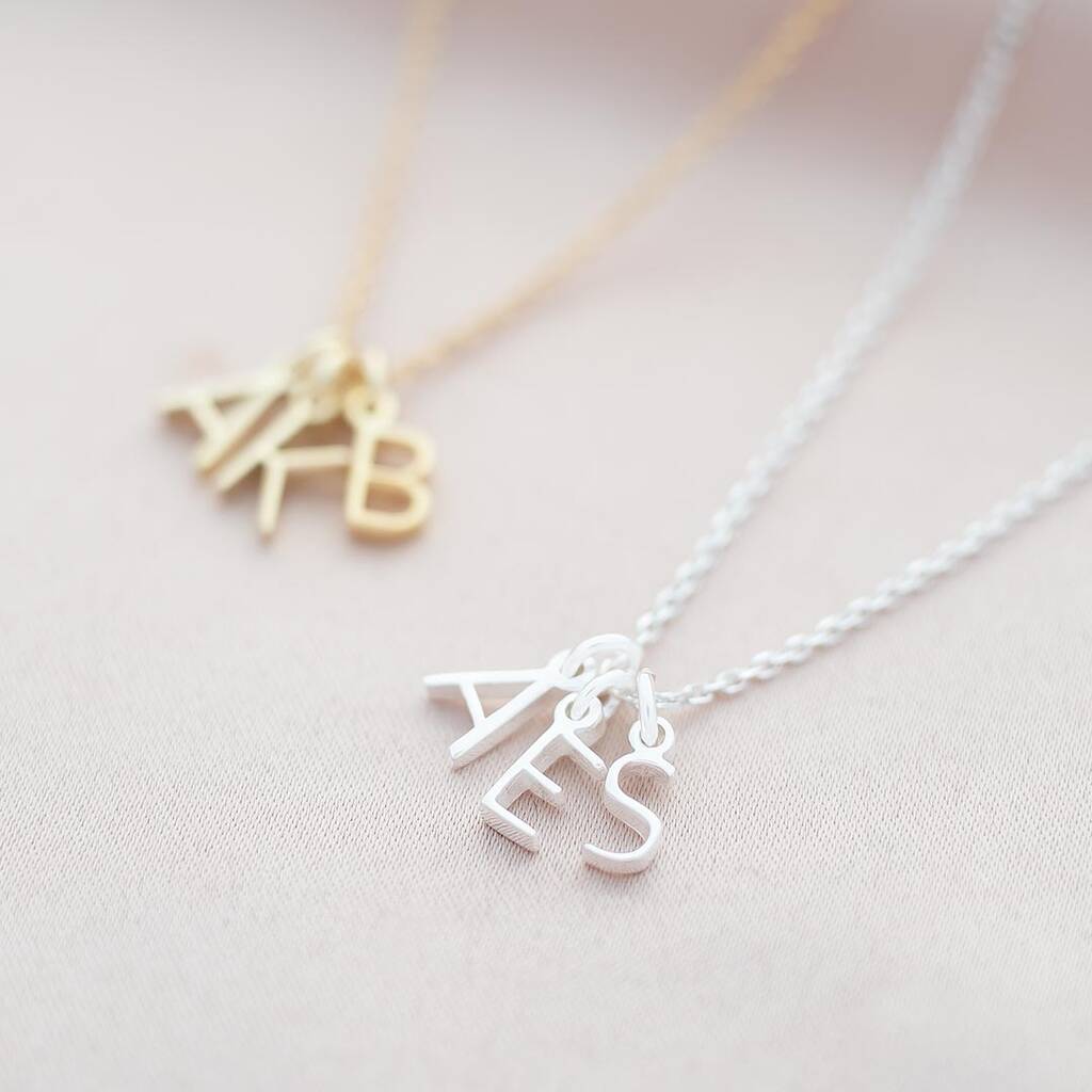 Sterling Silver Initial Letters Personalised Necklace, 1 of 4