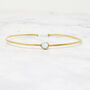 Blue Topaz December Birthstone Gold Plated Bangle, thumbnail 1 of 4