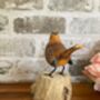Hand Carved Wooden Wren Ornament Garden Bird Figurine, thumbnail 3 of 10