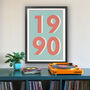 1990 Personalised Year Typography Print, thumbnail 5 of 10