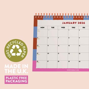 Academic A5 Desk Calendar 2025 2026 | Checks And Stripes, 5 of 6