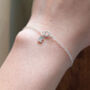 Thank You Teacher Tiny Crescent Moon Serling Silver Bracelet, thumbnail 6 of 10