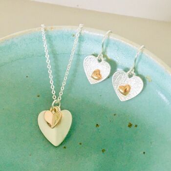 Silver Plated And Rose Gold Heart Necklace, 3 of 6