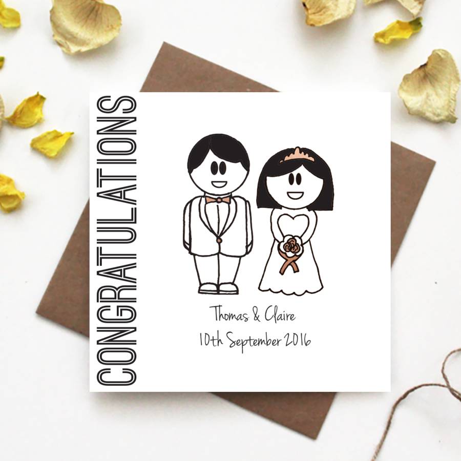 'congratulations' Wedding Card By The Abstract Bee | notonthehighstreet.com