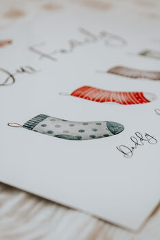 Personalised Christmas Family Stockings Print, 2 of 4