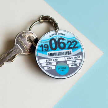 Personalised Tax Disc Keyring For Dad, 5 of 6