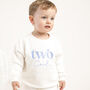 'Two Cool' Embroidered 2nd Birthday Sweatshirt, thumbnail 1 of 9