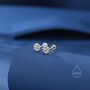 Sterling Silver Daisy Internally Threaded Flat Back Earrings, thumbnail 5 of 10