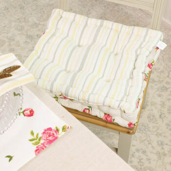 Helmsley Blush Floral Dining Chair Box Cushions, 3 of 5