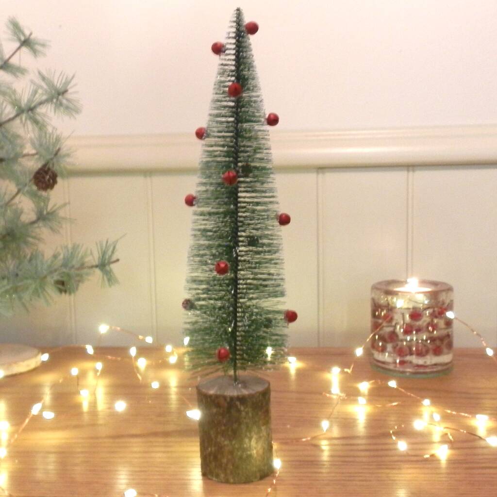 Bristle Christmas Tree With Jingle Bells Decorations By Bunting