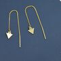 Sterling Silver Triangle Threaders Earrings, thumbnail 4 of 10