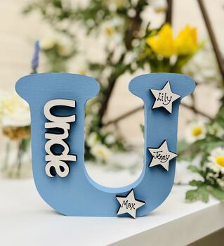 Uncle Gift Letter Personalised Stars, 2 of 3