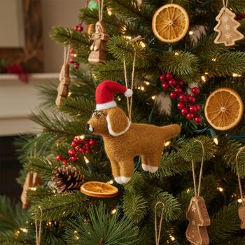 Handmade Felt Saint Dog Nicholas Christmas Decoration, 10 of 10