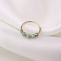 9ct Solid Yellow Gold Triple Opal Helix Nose Ring, thumbnail 2 of 10