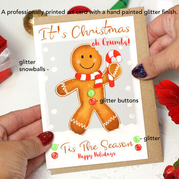 'Tis The Season' Gingerbread Man Christmas Card, 4 of 5