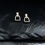 Personalised Sterling Silver And Gold Stirrup Earrings, thumbnail 9 of 12