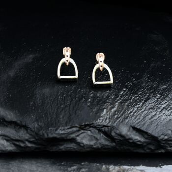 Personalised Sterling Silver And Gold Stirrup Earrings, 9 of 12
