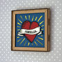 Personalised Papercut Heart Picture In Oak Frame, thumbnail 7 of 8