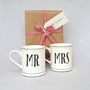 Set Of Mr And Mrs Mugs ~ Boxed And Gift Wrapped, thumbnail 2 of 5