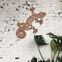 Rusty Metal Gecko Wall Art Geometric Lizard Sculpture, thumbnail 1 of 10