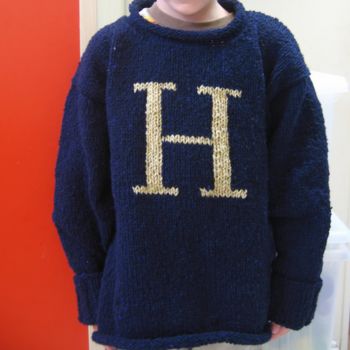 Hand Knitted Personalised Letter Jumper, 4 of 4