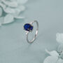 Oval Sapphire Cz Ring In Sterling Silver, thumbnail 2 of 12