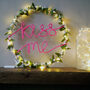 Kiss Me Mistletoe Fairy Light Wreath, thumbnail 2 of 4