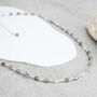 Luna 16 Inch Beaded Monochrome Labradorite And Moonstone Necklace, thumbnail 2 of 4