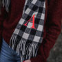 Embroidered Neon Letter Check Scarf, thumbnail 2 of 3