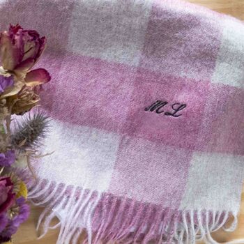Personalised Long Wool Check Scarf Gift, 4 of 6