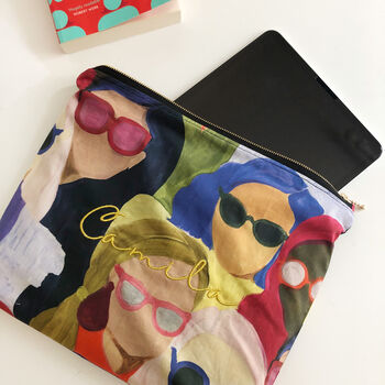 Personalised Printed Cotton Make Up Pouch Bag With Zip, 3 of 5
