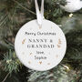 Personalised Merry Christmas Nanny And Grandad Ornament, thumbnail 5 of 7