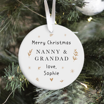 Personalised Merry Christmas Nanny And Grandad Ornament, 5 of 7