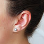 Small Grey Pearl Stud Earrings, thumbnail 2 of 3