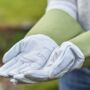 Personalised White Leather Garden Gloves, thumbnail 3 of 3