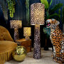 Portable Velvet Jaguar Print Lamps, thumbnail 2 of 2