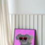 Custom Personalised Koala Heart Glasses Art Print, thumbnail 3 of 5