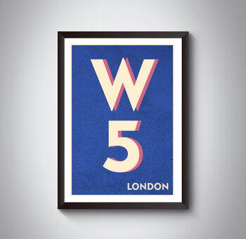 W5 Hammersmith London Postcode Typography Print, 9 of 9
