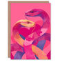 Intertwined Snakes Colourful Modern Abstract Valentine's Card, thumbnail 1 of 6