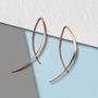 Overlap Wishbone Rose Gold Plated Silver Drop Earrings, thumbnail 1 of 3