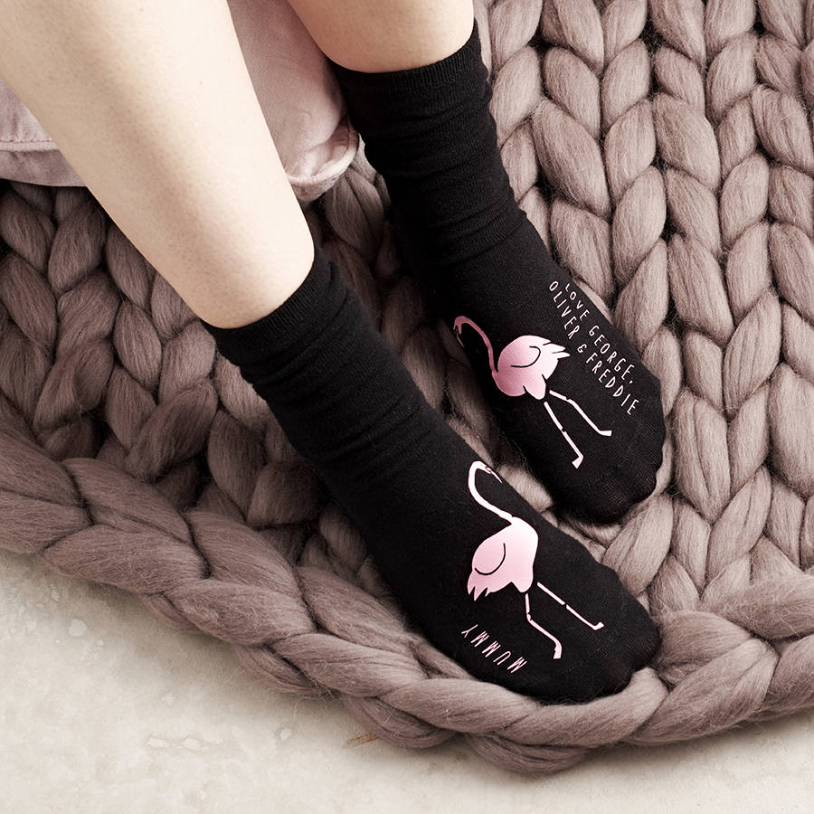 Personalised Flamingos In Love Socks, 1 of 2