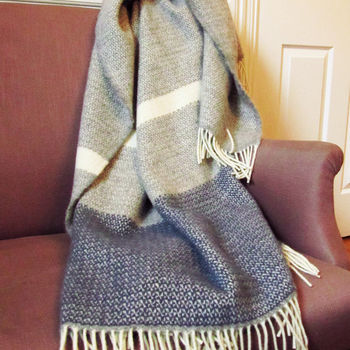 Stripy Pure New Wool Blanket And Throw, 2 of 4