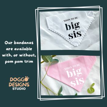 Pregnancy Announcement Dog Bandana White, 3 of 8