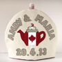 Personalised Canadian Flag Tea Pot Cosy Gift, thumbnail 8 of 9
