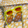 Chunky Bevelled Square Sunglasses In Gloss Yellow White, thumbnail 3 of 4