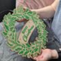 Screenprinted Foliage Wooden Christmas Wreath, thumbnail 2 of 7